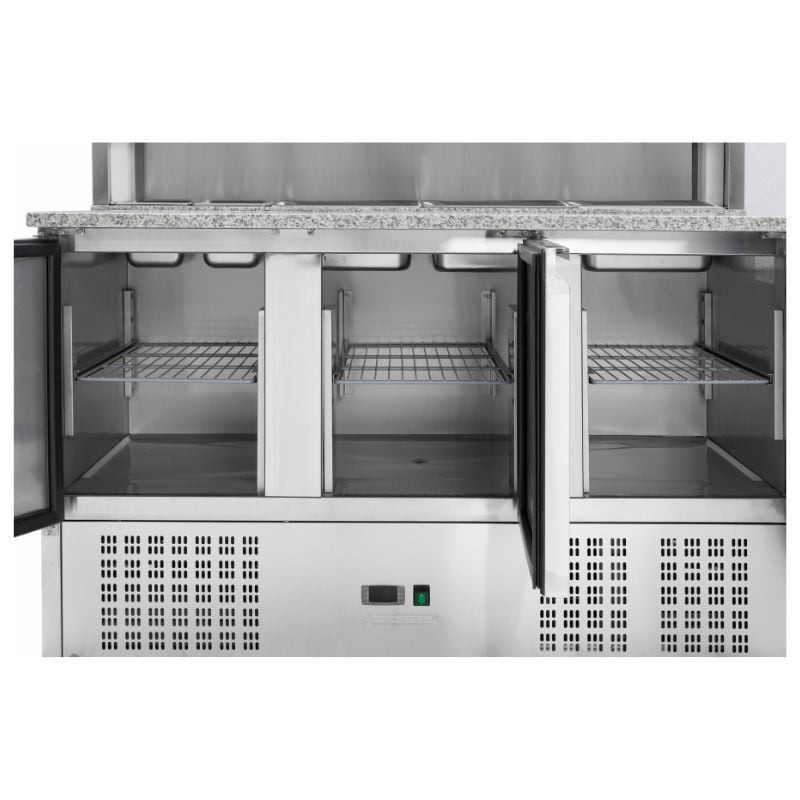 Meuble à Pizza Réfrigéré - 3 Portes - 8 Bacs GN 1/6 – Image 6