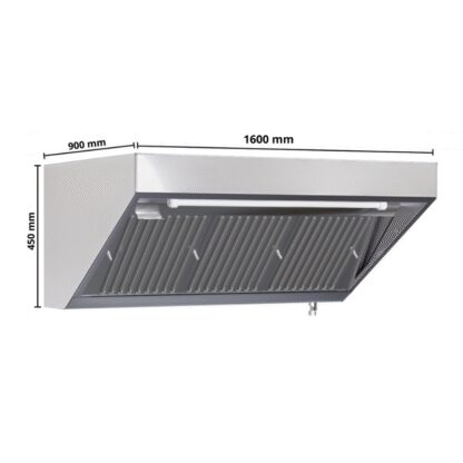 Hotte Snack 900 avec Led et Sans Moteur - Longueur 1600 – Image 9