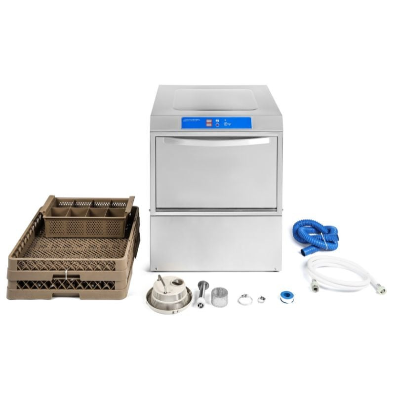 Lave-Vaisselle Professionnel avec Doseur de Liquide de Rinçage et Détergent et Pompe de Vidange - 50 x 50 cm – Image 10