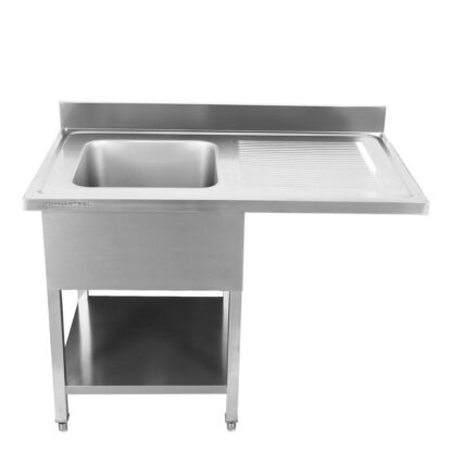 Plonge avec Passage Lave-Vaisselle, Dosseret et Etagère - 1200 x 600 - Egouttoir à Droite – Image 4
