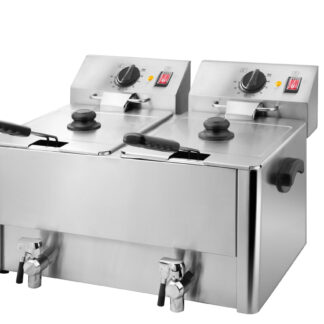 Friteuse Professionnelle 2 x 8 L avec Vidange