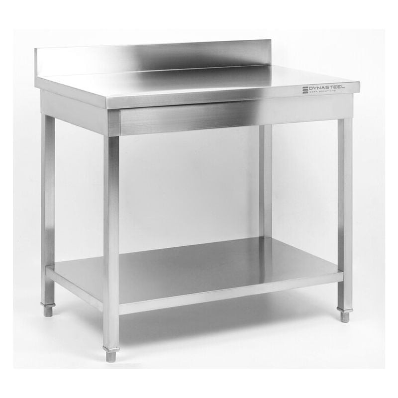 Table Inox avec Dosseret et Etagère - 800 x 600 mm – Image 2