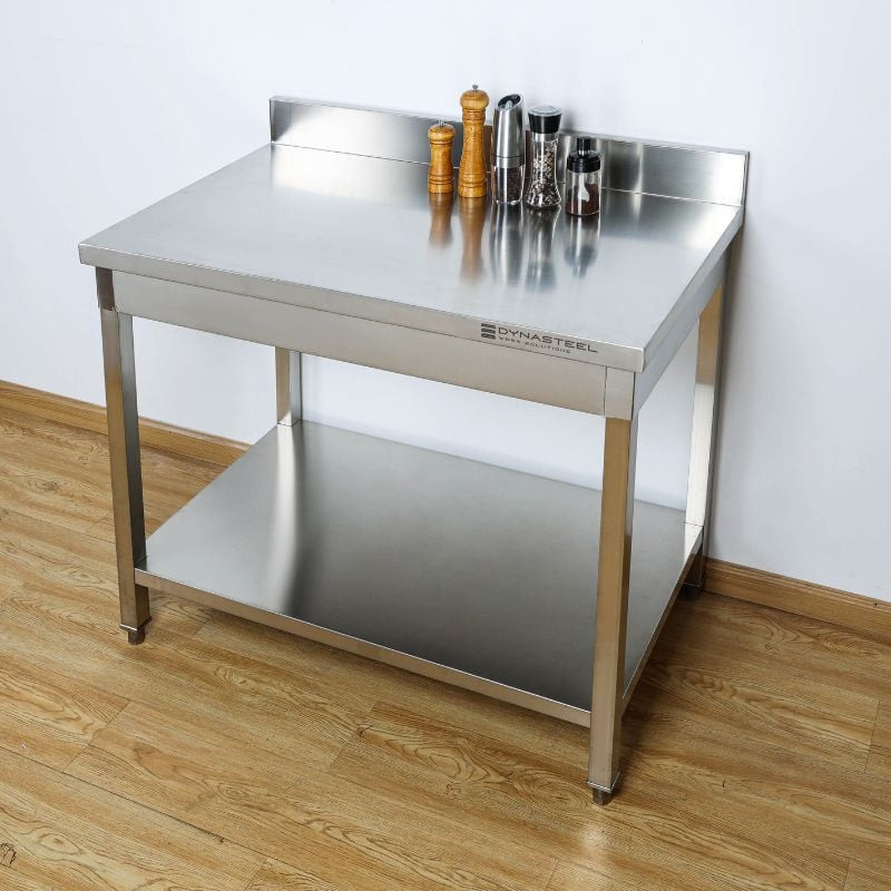 Table Inox avec Dosseret et Etagère - 800 x 600 mm – Image 12