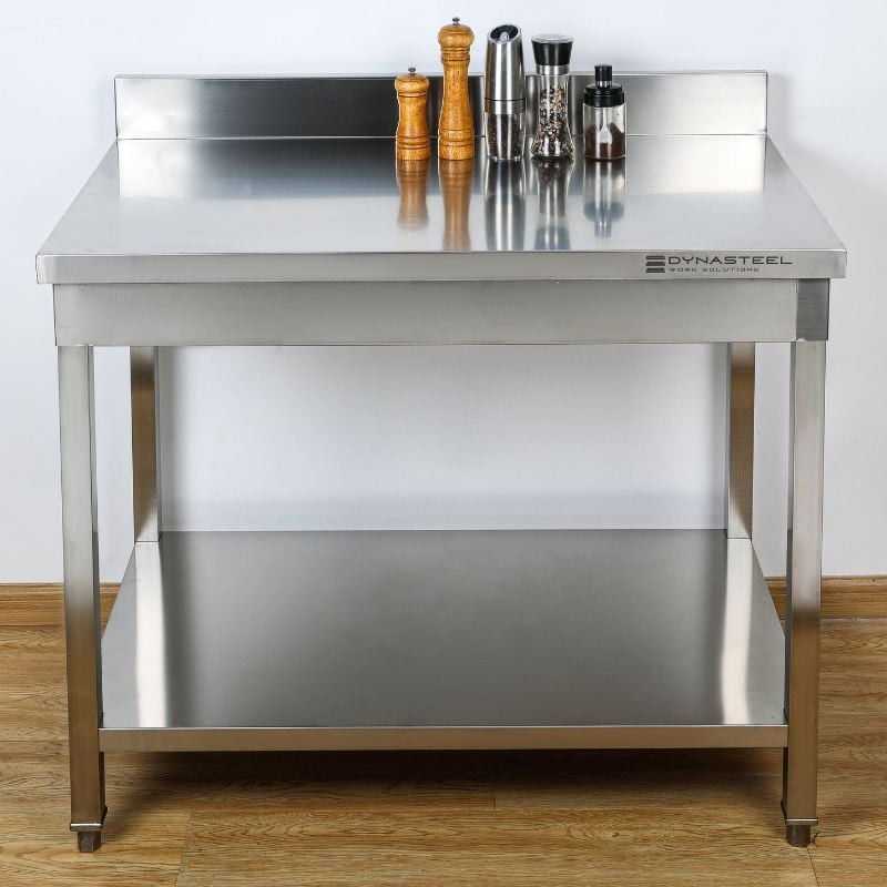 Table Inox avec Dosseret et Etagère - 800 x 600 mm – Image 13