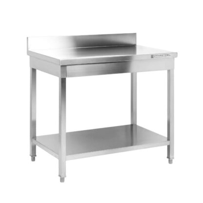 Table Inox avec Dosseret et Etagère - 600 x 700 mm – Image 3