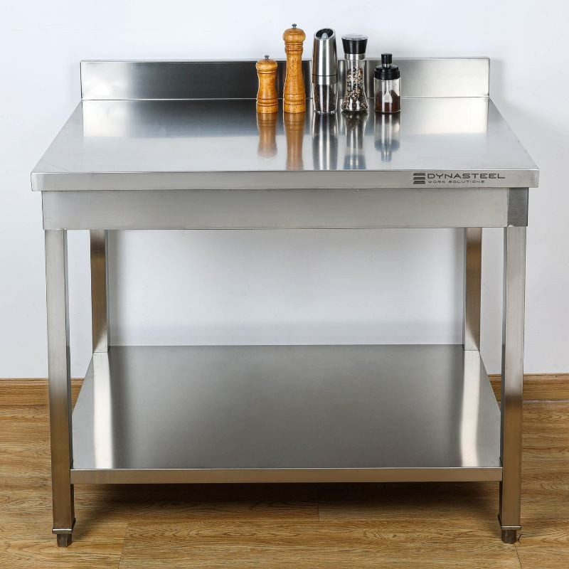 Table Inox avec Dosseret et Etagère - 600 x 700 mm – Image 11