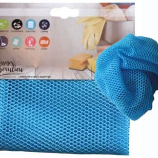 FILET BLEU MAILLE RECURANT 34X34CM