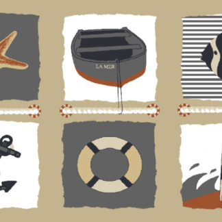 TAPIS VELVET LA MER BEIGE 45X75