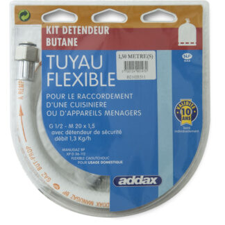 KIT FLEXIBLE BUTANE 1M5 + DETENDEUR