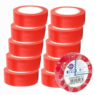 ADHESIF LOTX10 PVC ELEC ROUGE15X10