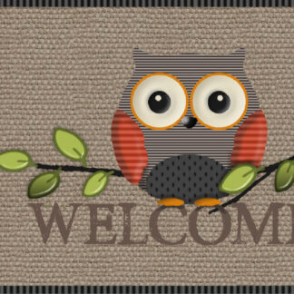 TAPIS VELVET BIENVENUE HIBOU 45X75
