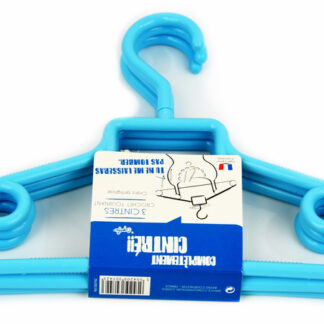 CINTRES PLASTIQUES BLEUS LOT DE 3