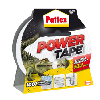 ADHESIF POWER TAPE 5X10M BLANC