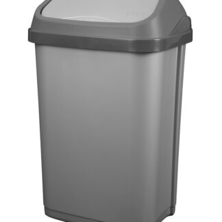 POUBELLE COUV.BASCULANT 50L SILVER