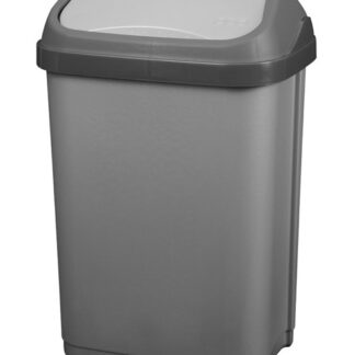 POUBELLE COUV.BASCULANT 10L SILVER