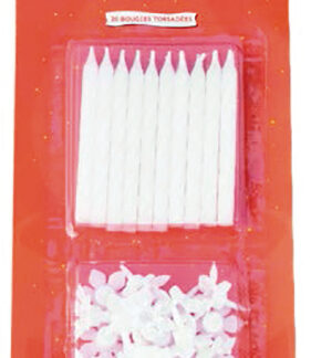 BOUGIE ANNIV.BLANC. BLX20 6XD0,5CM