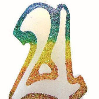 BOUGIE CHIFFRE 4 ARC-EN-CIEL 8CM