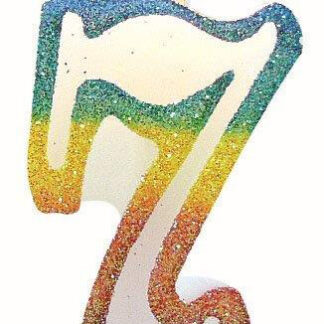 BOUGIE CHIFFRE 7 ARC-EN-CIEL 8CM