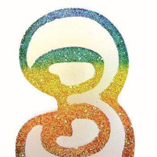 BOUGIE CHIFFRE 3 ARC-EN-CIEL 8CM