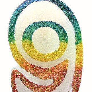 BOUGIE CHIFFRE 9 ARC-EN-CIEL 8CM
