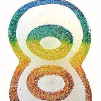 BOUGIE CHIFFRE 8 ARC-EN-CIEL 8CM