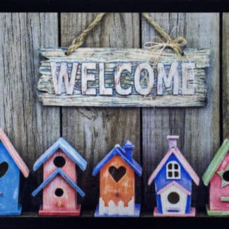 BIRDHOUSES WELCOME GREY 40X60