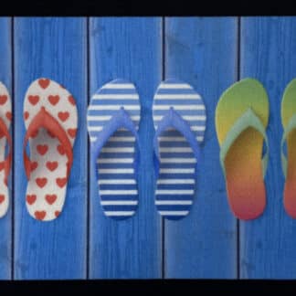 THREE FLIP FLOPS TURQUOISE 40X60