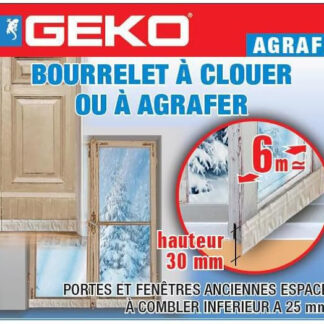 GEKO BOURRELET CLOUER 30X6M BLANC