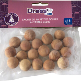 ANTIMITE SACHET 18 BOULES EN CEDRE