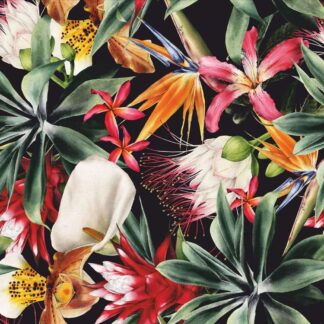 VELVET TROPICAL FLOWER 45X 75