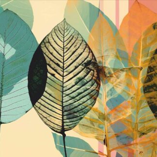 VELVET008209-1 WATERCOL LEAVES45X75