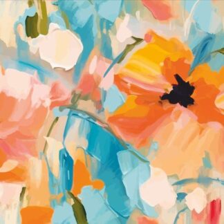 VELVET ABSTRACT FLOWER 45X75