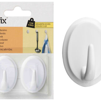 CROCHET ADHESIFX2 OVAL BLANC