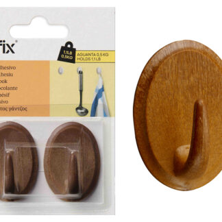 CROCHET ADHESIFX2 OVAL BOIS