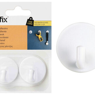 CROCHET ADHESIFX2 ROND BLANC