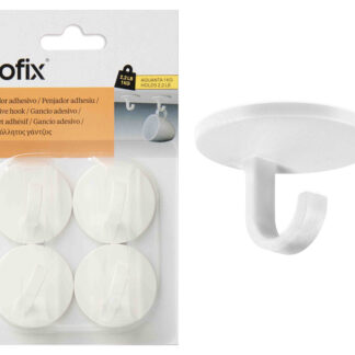 CROCHET ADHESIFX4 ROND BLANC