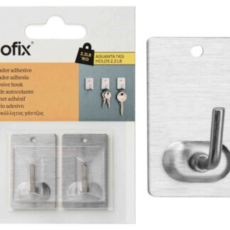 CROCHET ADHESIFX2 ACIER