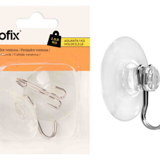 CROCHET VENTOUSEX2 DIAM 45MM CHROME