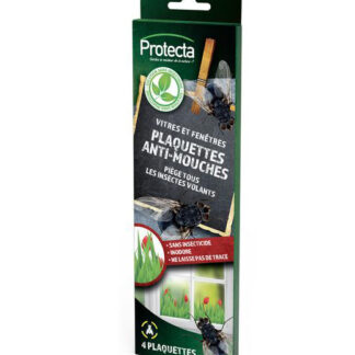 MOUCHES ETUI 4 PLAQUETTES ADHESIVES