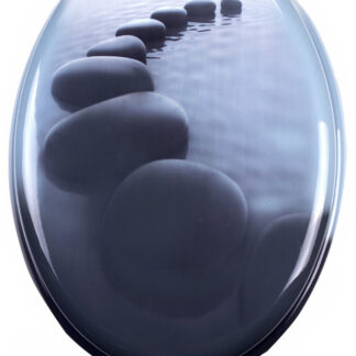 ABATTANT WC MDF CHEMIN GALET GRIS