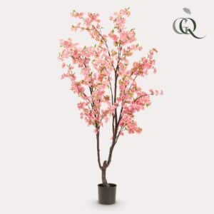 Plante artificielle - Prunus - Fleur de cerisier - Rose - 210cm