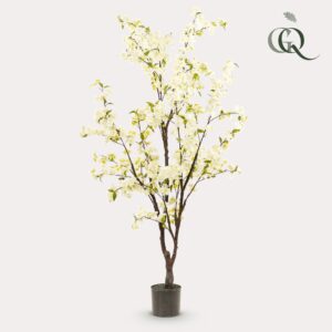 Plante artificielle - Prunus - Fleur de cerisier - Blanc - 175cm