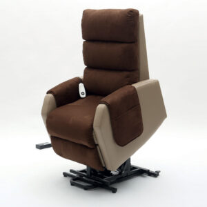 Fauteuil releveur Zéro G - Beige/chocolat - 2 moteurs