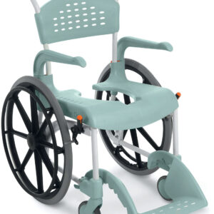 Chaise de douche à roulettes Clean - Vert lagon - Grandes roues
