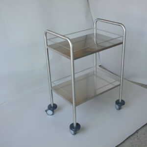 Guéridon inox - 2 plateaux