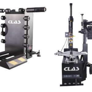 Monte demonte pneus automatique 10"-24" 2 vitesses 400v + leve rouePack monte démonte pneus automatique 10"-24" 2 vitesses 400V + Lève roue charge max. 70kg - DM 0501 - CLAS Equipements