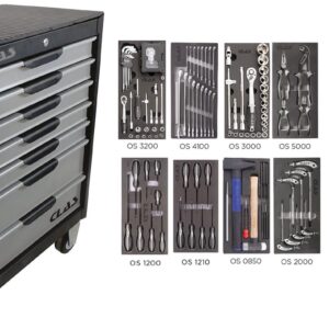 Servante carrosserie 7 tiroirs 190 outilsServante d'atelier 7 tiroirs (spéciale carrosserie) avec 219 outils - EG 8888 - CLAS Equipements