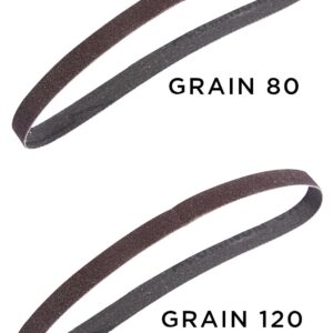 Lot de 5 bandes grain 80+5 bandes grain 120Lot de 5 bandes grain 80 + 5 bandes grain 120 de 10 x 330 mm pour ponceuse à ruban OP 1445 - SA 1447 - CLAS Equipements