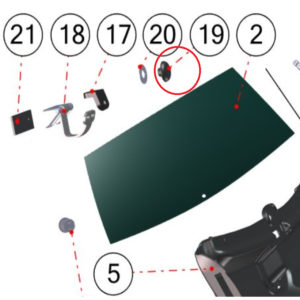 ECROU DE LUNETTE ARRIERE