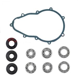 KIT REPARATION BOITE Kit de réparation de boîte s'adapte sur MICROCAR MGO 1 et MGO 2 (Boîte STILFRENI) Composition : 1 Joint de Carter 2 Roulements 6304 2 Roulements 6006 1 Roulement 6303 1 Roulement 6205 2 Joints Spi en 20 * 47 * 7 1 Joint Spi en 25 * 47 * 7